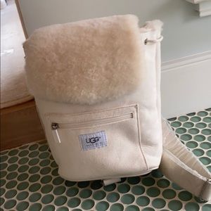 Ugg suede and shearling mini backpack
